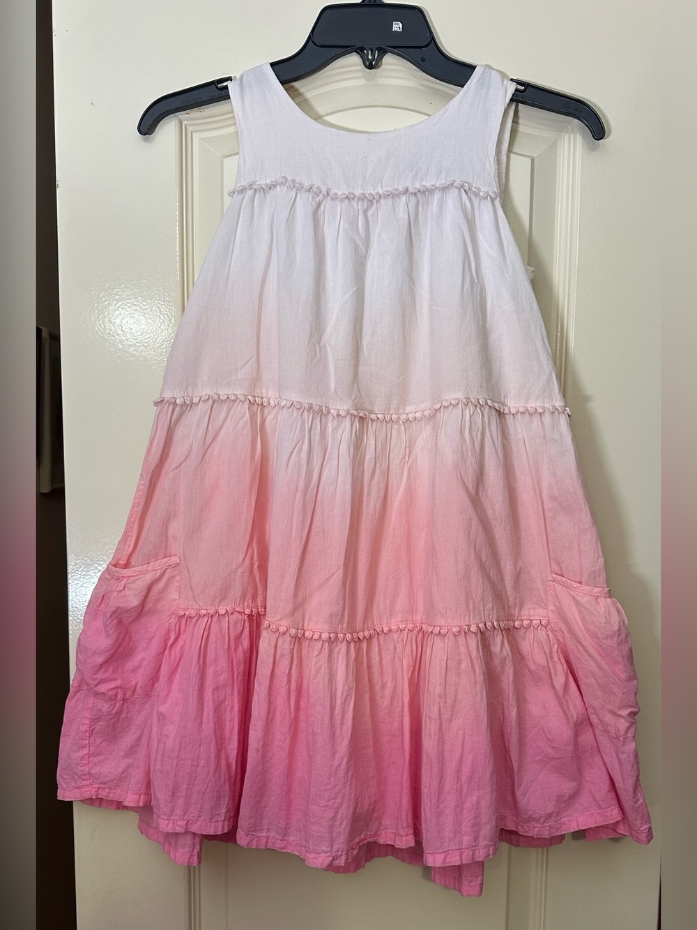 Girls Pink Ombre Tiered Sundress - Sleeveless Casual Dress
